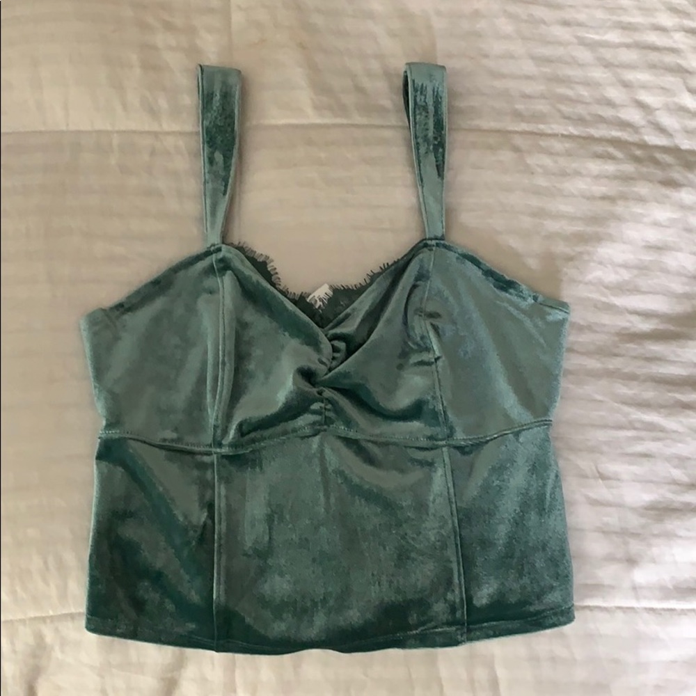 Abercrombie Green Velvet Tank Top
